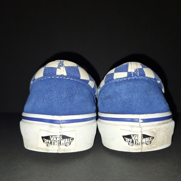 Vans Classic White/Blue Checkerboard Sneakers - Picture 3 of 6